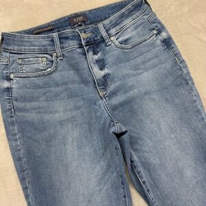 NYDJ‎ Jeans Women's 8 Marilyn Straight Leg Cuffed Hem Style Cropped Medium Wash